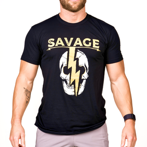 Mens T-Shirt - Lightning Bolt - Savage Barbell Apparel