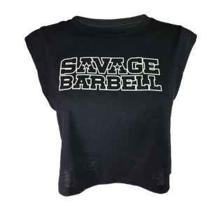 Women's Cut Off Sleeveless Crop T - Suicide Squad - Savage Barbell Apparel