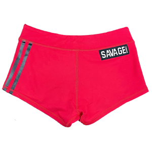 Viper Squad Booty Shorts - Red - Savage Barbell Apparel