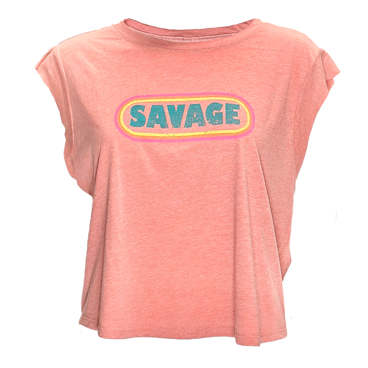 Women's Cut Off Sleeveless Crop-T / Retro Chick - Savage Barbell Apparel
