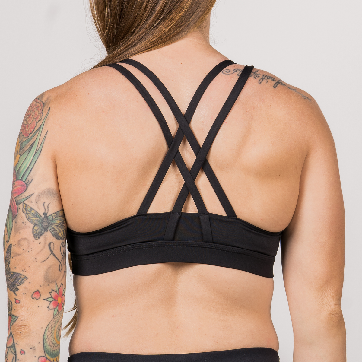 Sports Bra -4 Strap Low Cut - Black - Savage Barbell Apparel