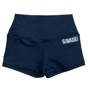 High Waist Booty Shorts - Black - Savage Barbell Apparel