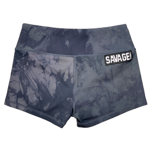 Booty Shorts - Black Tie Dye - Savage Barbell Apparel