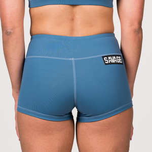 Classic Booty Shorts - Blue Steel - Savage Barbell Apparel