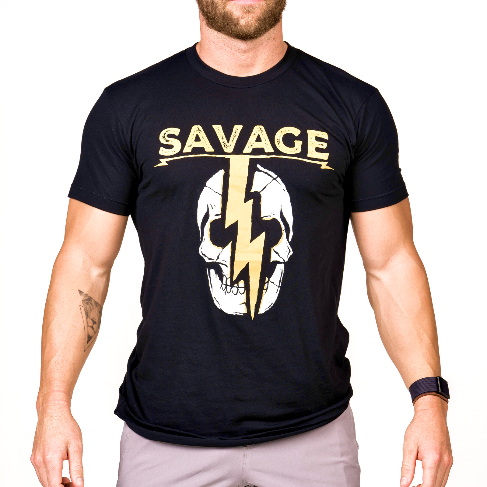 Mens T-Shirt - Lightning Bolt - Savage Barbell Apparel
