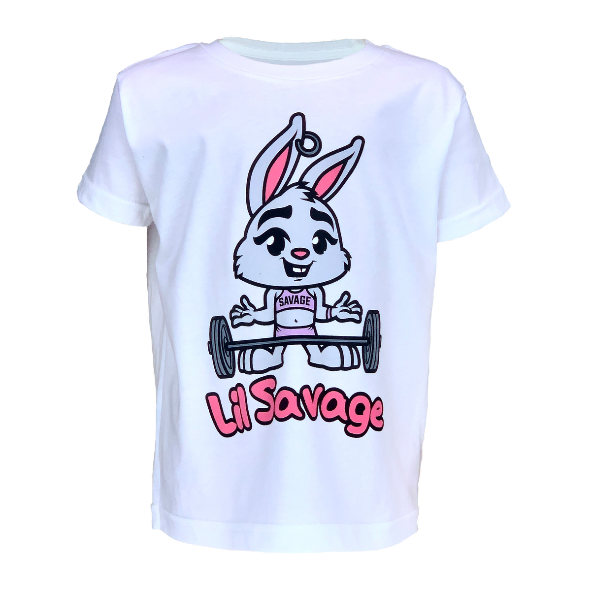Kids Tee - Bonnie Barbell - White - Savage Barbell Apparel