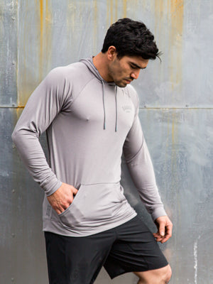 Mens Pull Over Hoodie - Athletic Gray - Savage Barbell Apparel