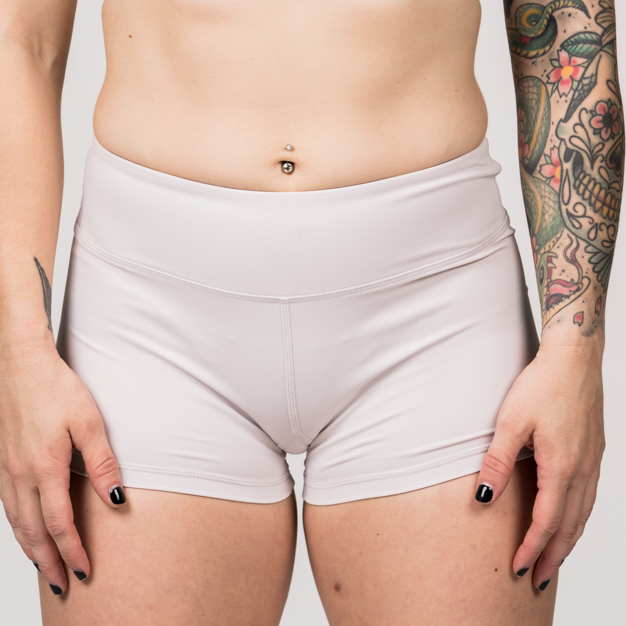 Booty Shorts - White - Savage Barbell Apparel