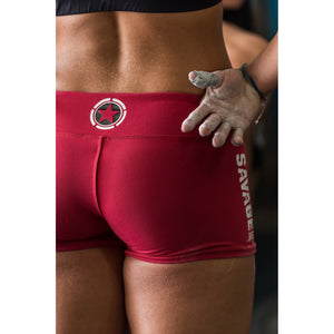 Booty Shorts - Red - Savage Barbell Apparel