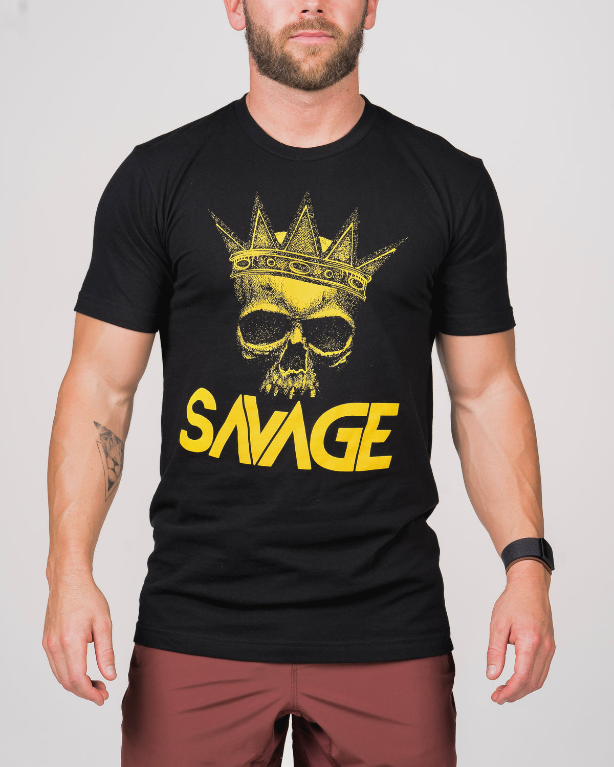 Mens T-Shirt - The King - Black - Savage Barbell Apparel
