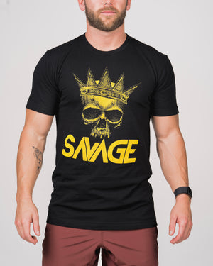 Mens T-Shirt - The King - Black - Savage Barbell Apparel