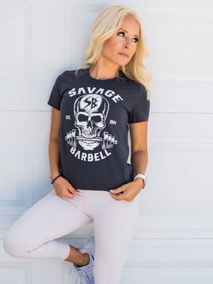 Women's T-Shirt - Bite Me - Dark Grey - Savage Barbell Apparel