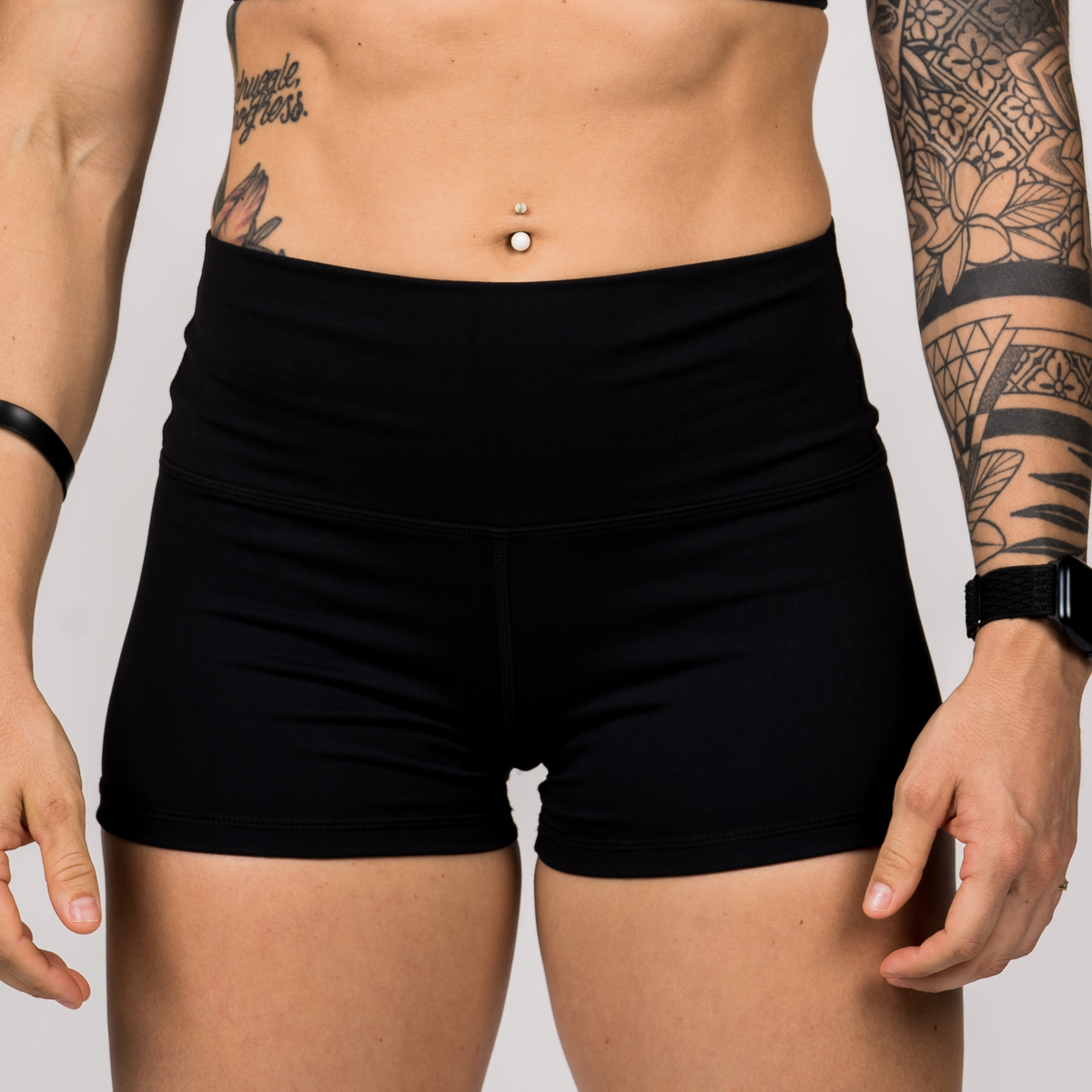 High Waist Booty Shorts - Black - Savage Barbell Apparel