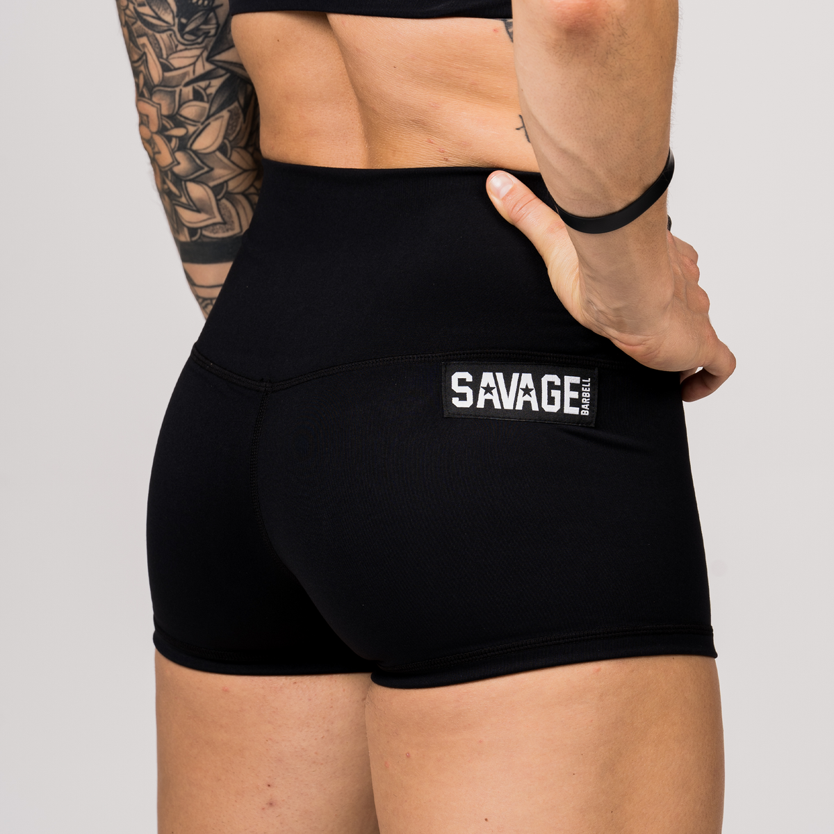 Women's Black Spandex Booty Shorts  Savage Barbell - Savage Barbell Apparel