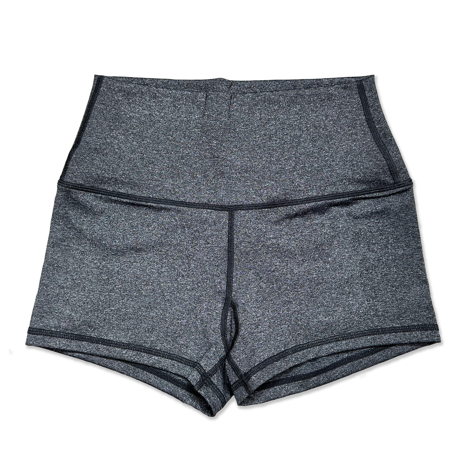 High Waist Booty Shorts - Heather Black - Savage Barbell Apparel