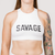 Sports Bra - High Neck - White - Savage Barbell Apparel