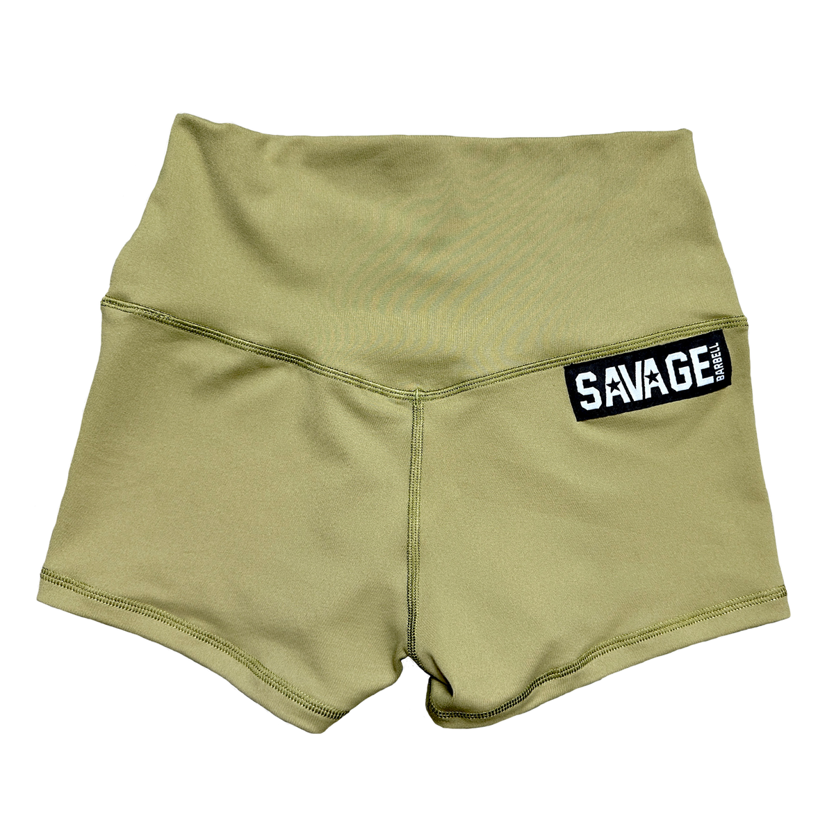 High Waist Booty Shorts - Army - Savage Barbell Apparel
