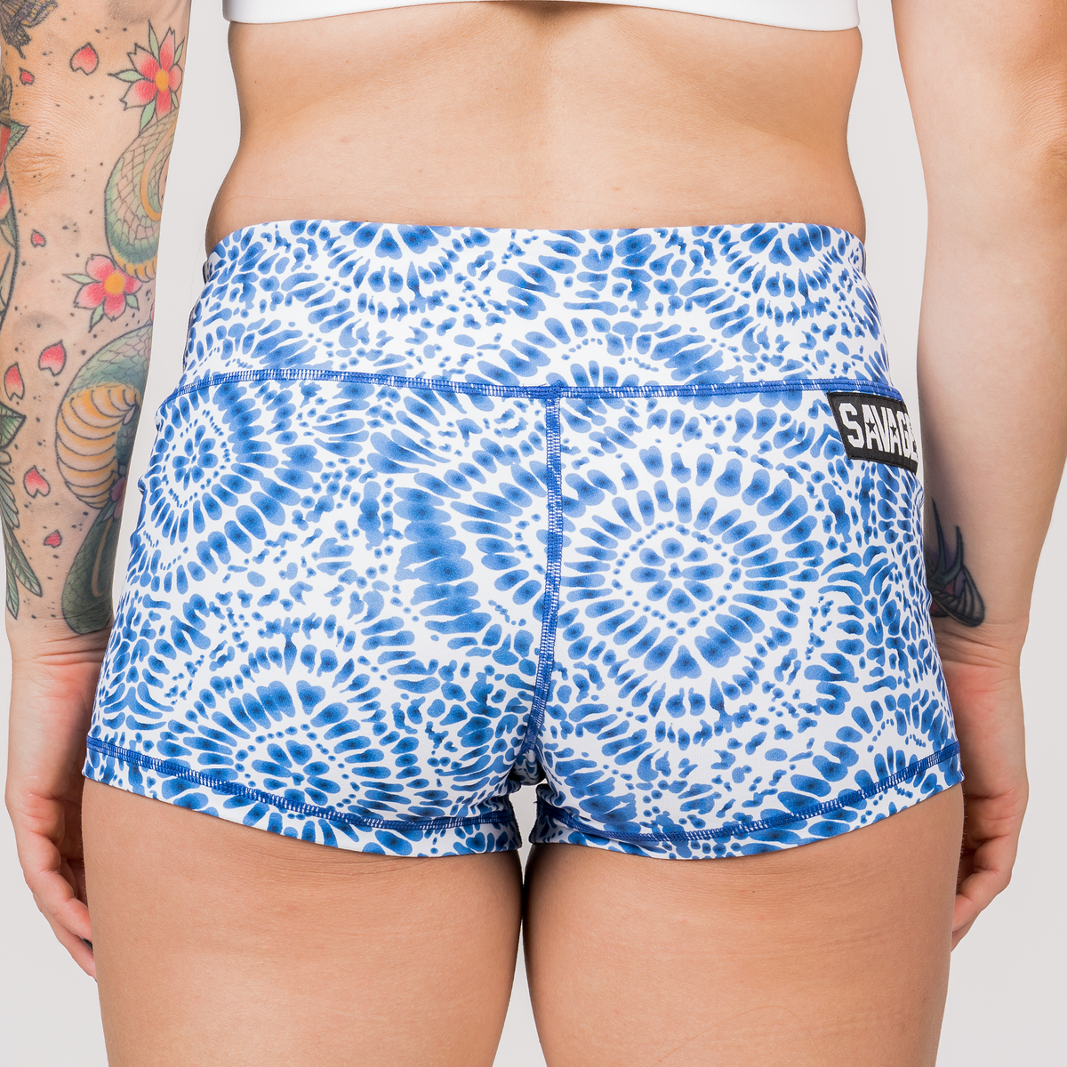 Booty Shorts - Hippie Blue - Savage Barbell Apparel