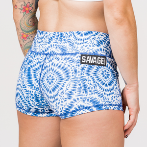 Booty Shorts - Hippie Blue - Savage Barbell Apparel