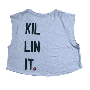 Sleeveless Crop T-Shirt - Killin' It - Savage Barbell Apparel