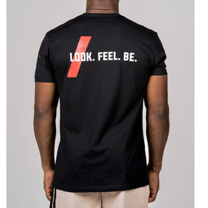 Mens T-Shirt - Look Feel Be - Black - Savage Barbell Apparel