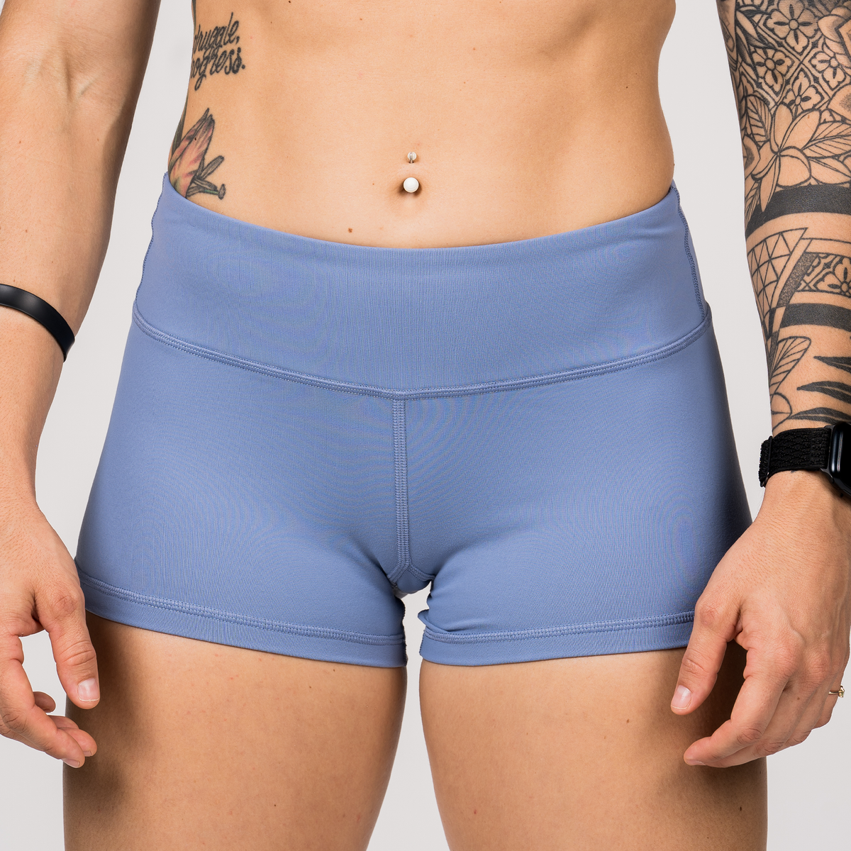 Periwinkle Blue Gym Shorts  Light Blue Spandex Shorts - Savage Barbell  Apparel