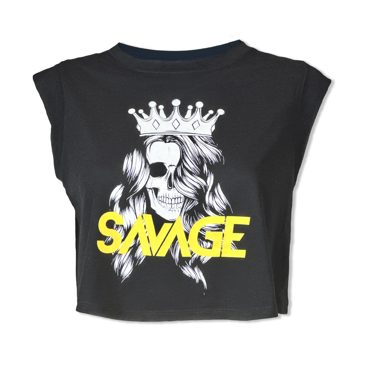 Women's Cut Off Sleeveless Crop-T / The Queen - Savage Barbell Apparel