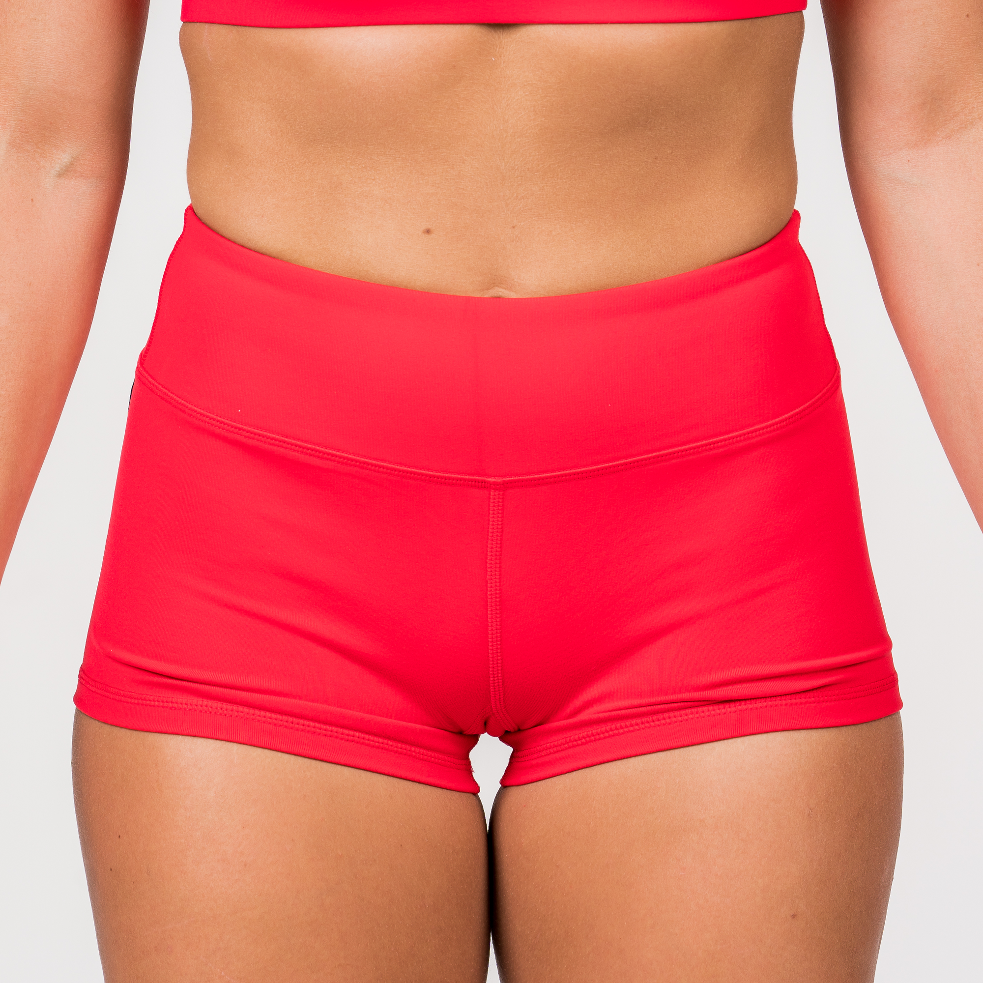 Booty Shorts- Red - Savage Barbell Apparel