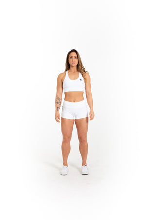 Booty Shorts - White - Savage Barbell Apparel