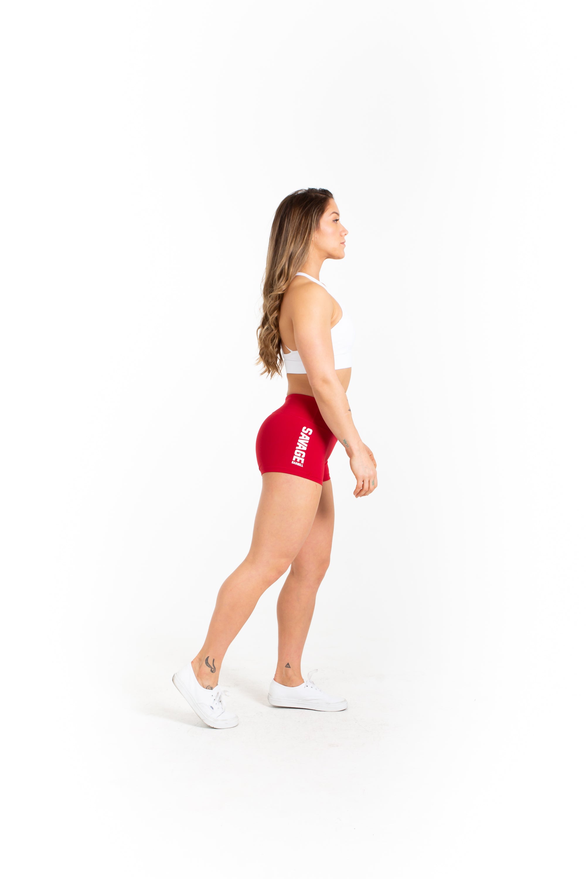 Booty Shorts - Red - Savage Barbell Apparel