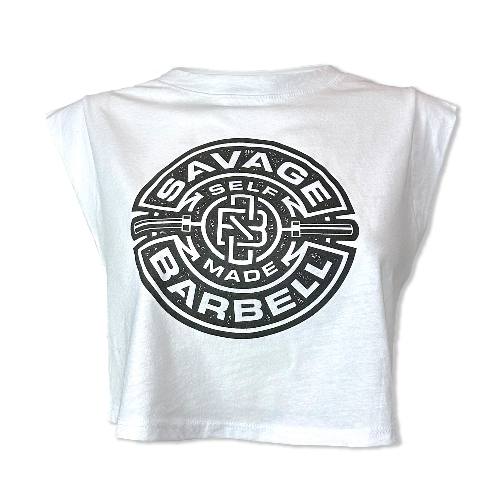 Women's Cut Off Sleeveless Crop-T / Self Made - Savage Barbell Apparel