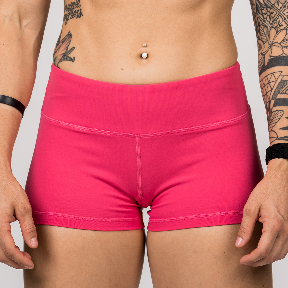 Red Pink Spandex Short Shorts  Spandex Shorts for Sports - Savage Barbell  Apparel