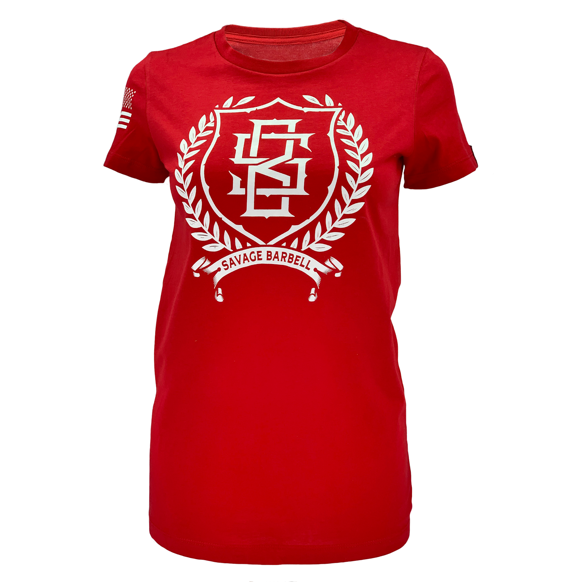 Athena - Red - Savage Barbell Women's T-Shirt - Savage Barbell Apparel