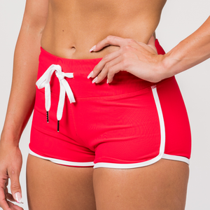 Varsity Booty Shorts - Red - Savage Barbell Apparel