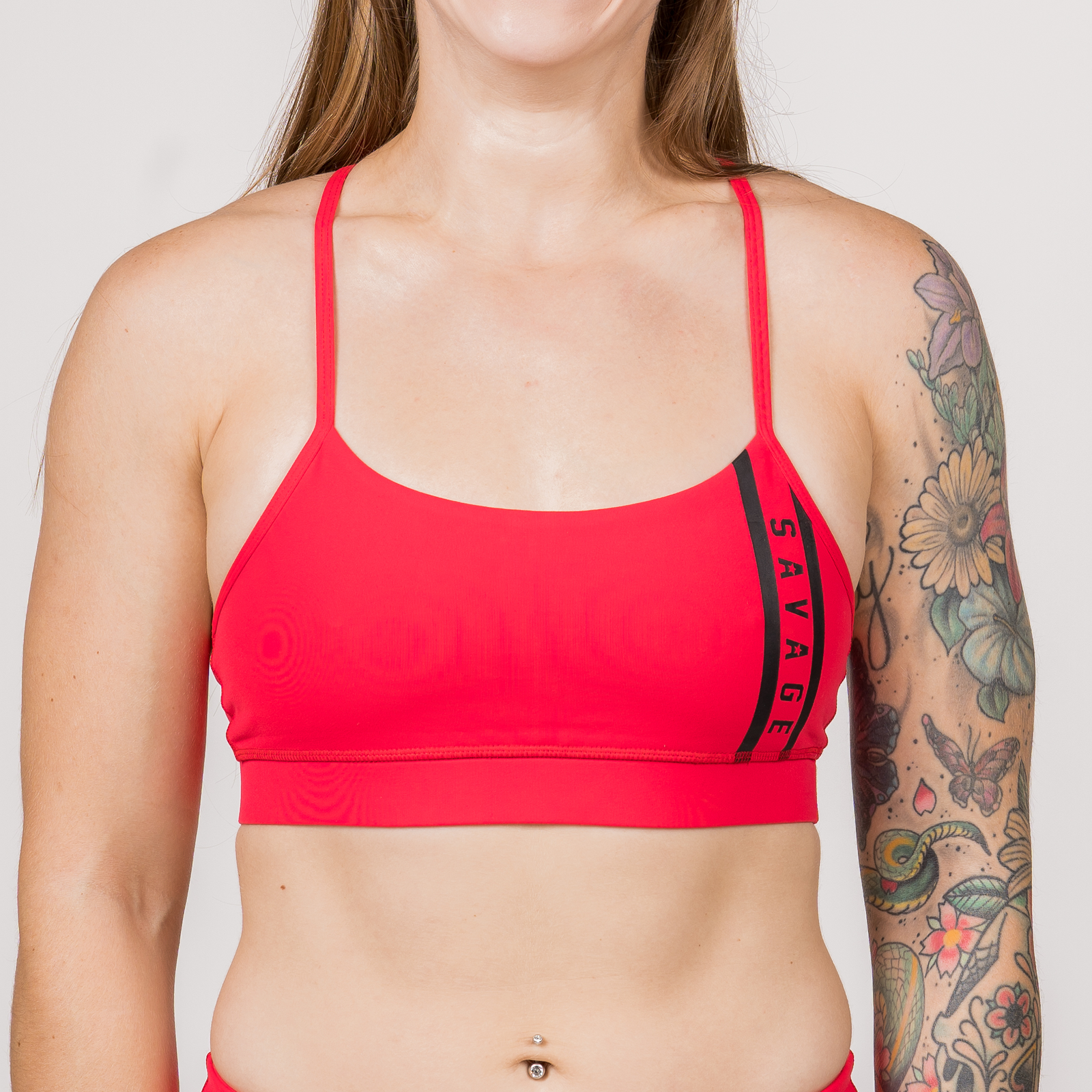 Sports Bra -Viper Squad - Red - Savage Barbell Apparel
