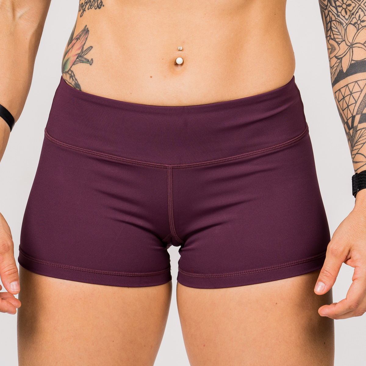 Buy Cultsport Wine & Black Regular Fit Shorts with Inner Tights