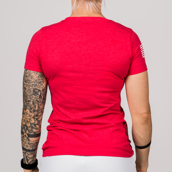 Women's T-Shirt - Hip Star - Red - Savage Barbell Apparel