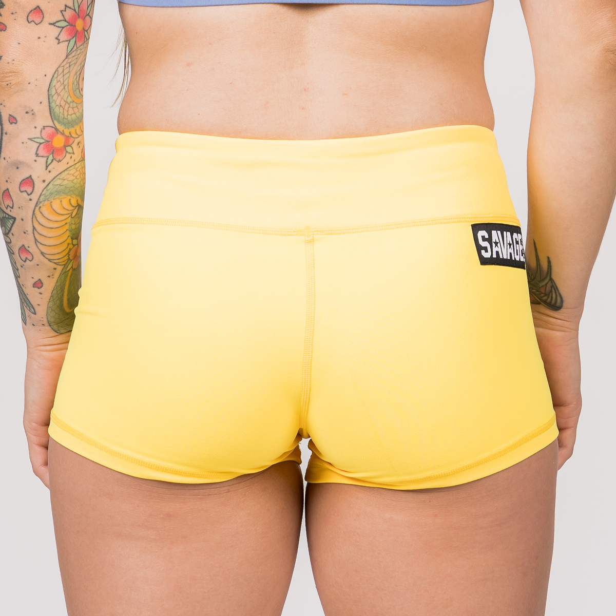 Booty Shorts - Yellow - Savage Barbell Apparel