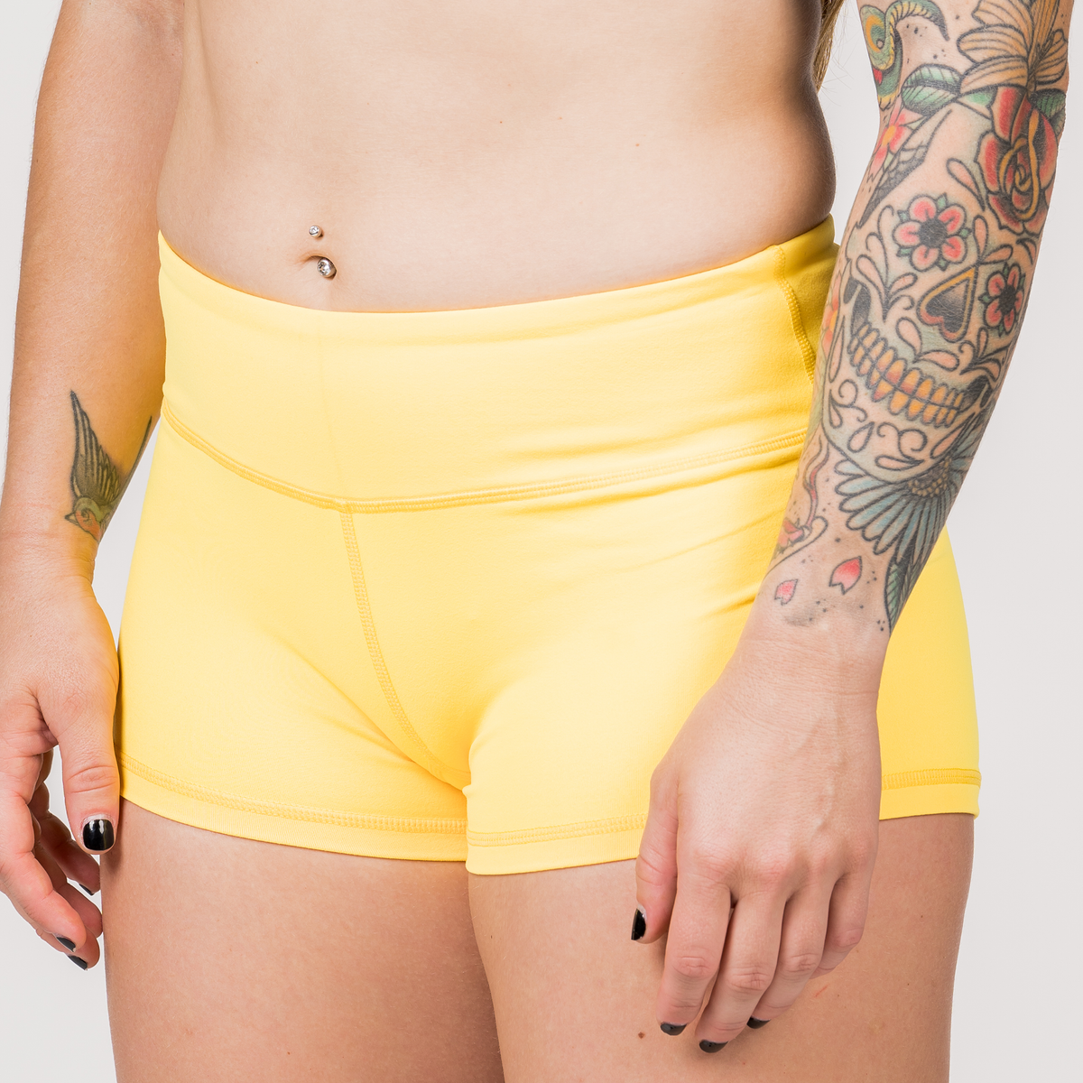 Booty Shorts - Yellow - Savage Barbell Apparel