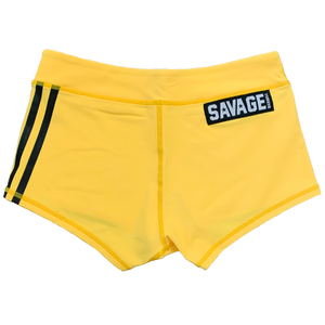 Viper Squad Booty Shorts - Yellow - Savage Barbell Apparel
