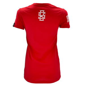 Athena - Red - Savage Barbell Women's T-Shirt - Savage Barbell Apparel