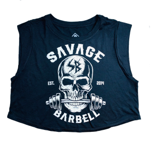Sleeveless Crop T-Shirt - Bite Me - Savage Barbell Apparel