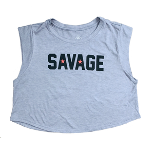 Sleeveless Crop T-Shirt - Killin' It - Savage Barbell Apparel