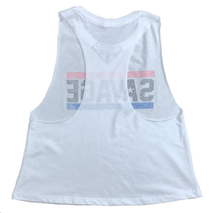 Racer Crop Tank - Red, White, & Blue - Savage Barbell Apparel