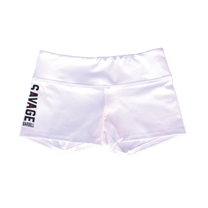 Booty Shorts - White - Savage Barbell Apparel